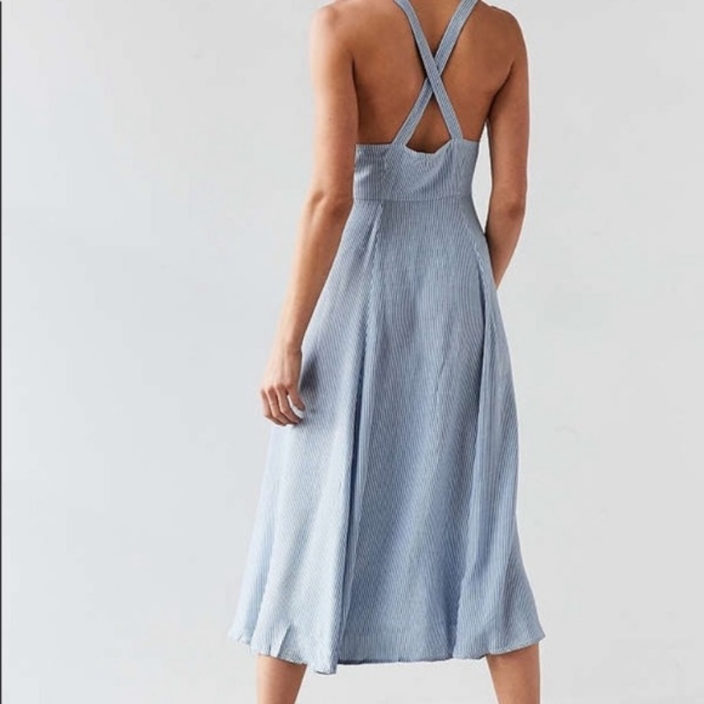 Silence + Noise Blue and White Sun Dress